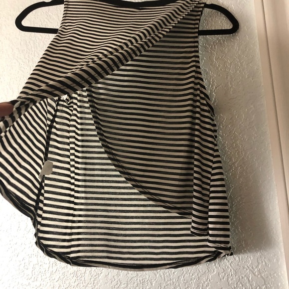 Soprano Black and White Stripe Tank - Picture 2 of 4